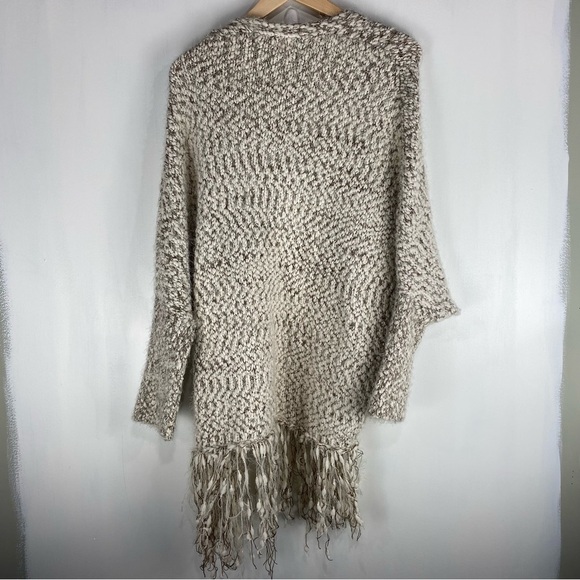 Umgee BOHO Tassel Fringe Knubby Chunky Knit Crochet Open Front Cardigan Size S/M - Picture 7 of 7